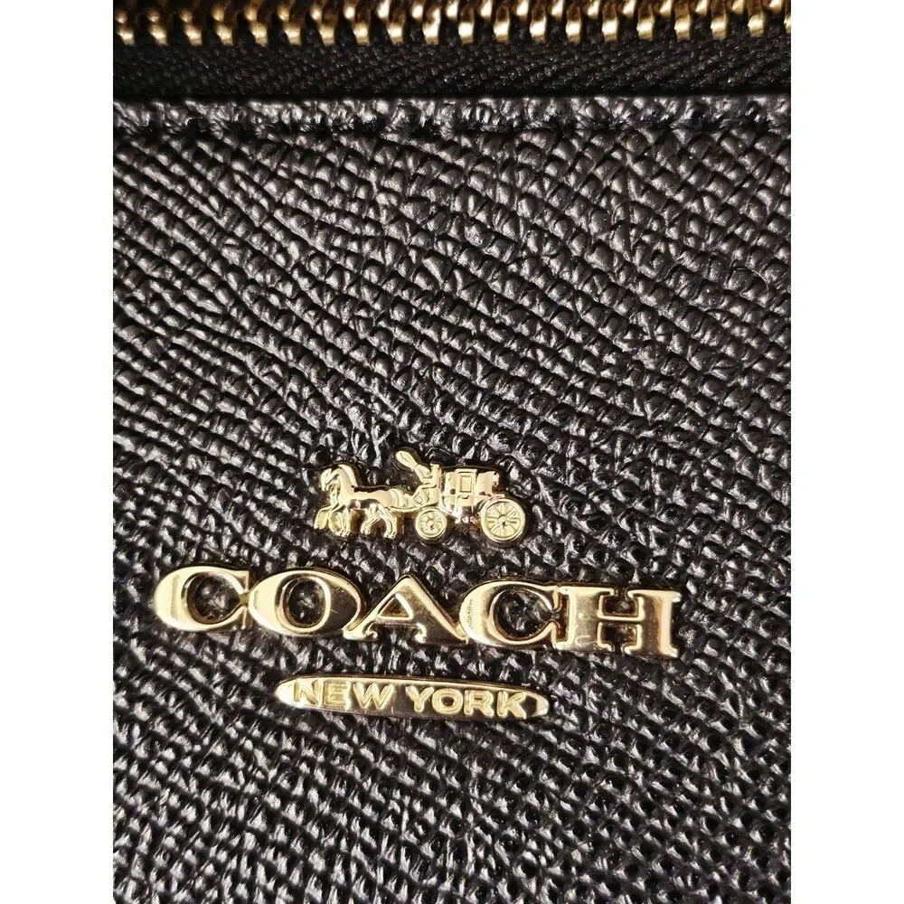 Coach Medium Leather Shoulder Bag Black - Picture 3 of 12